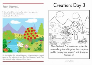 Sunday School Creation Day 3 Take Home Booklet