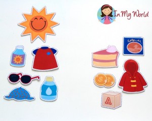 Preschool Sun Safety sorting activity