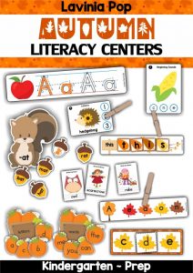 Printable LITERACY Center Activities for Kindergarten | Autumn / Fall