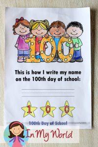 100th Day of School Worksheets and Activities for Kindergarten. Booklet cover page | coloring page