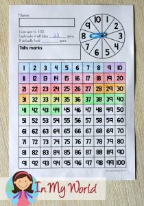 100th Day of School Worksheets and Activities for Kindergarten. Spin to 100.