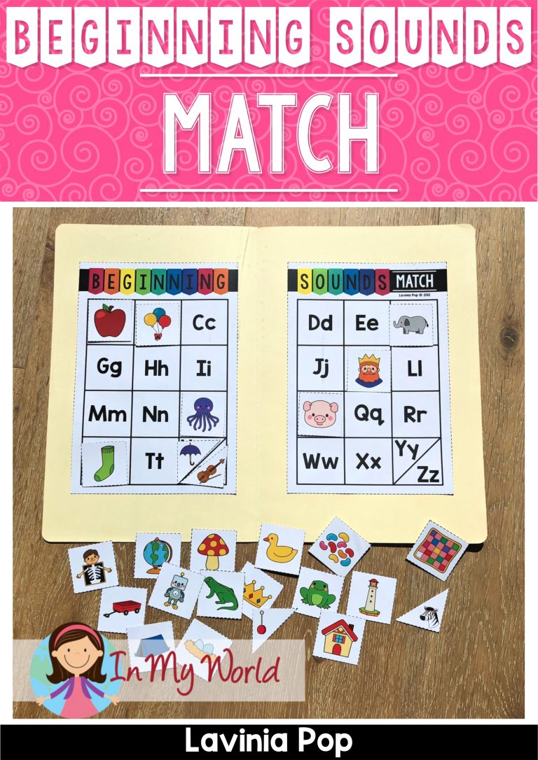 Beginning Sounds Match - File Folder Activity - In My World