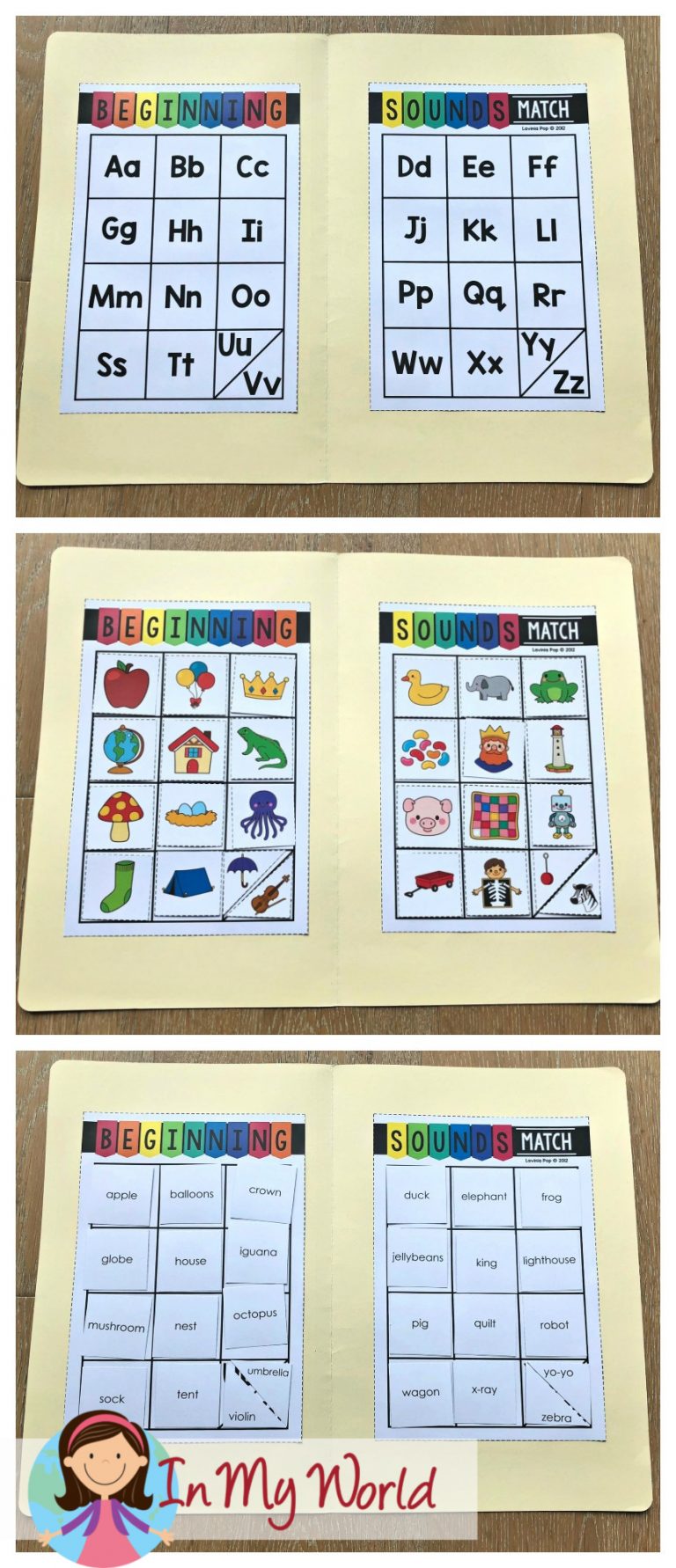 Beginning Sounds Match - File Folder Activity - In My World