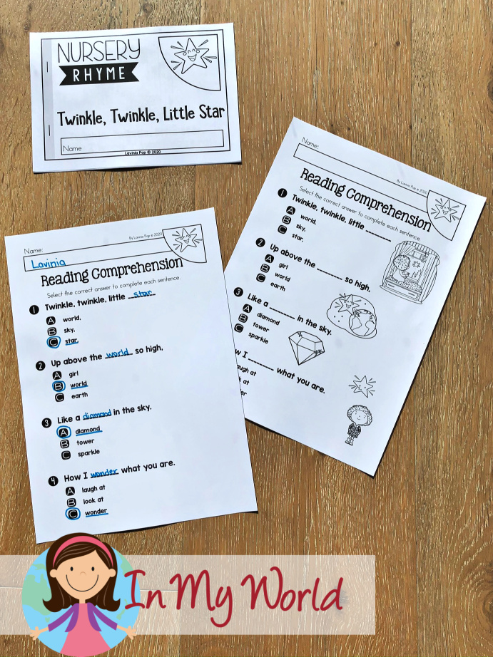 Twinkle Little Star Worksheet: Free Nursery Rhymes Printable for Kids
