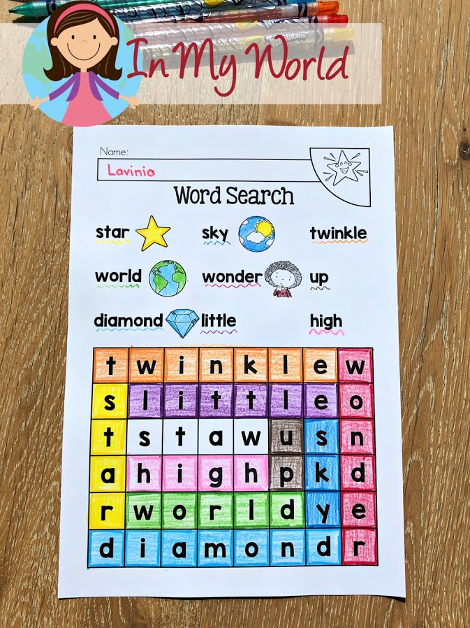 Twinkle Twinkle Little Star Nursery Rhyme Worksheets And Activities In My World