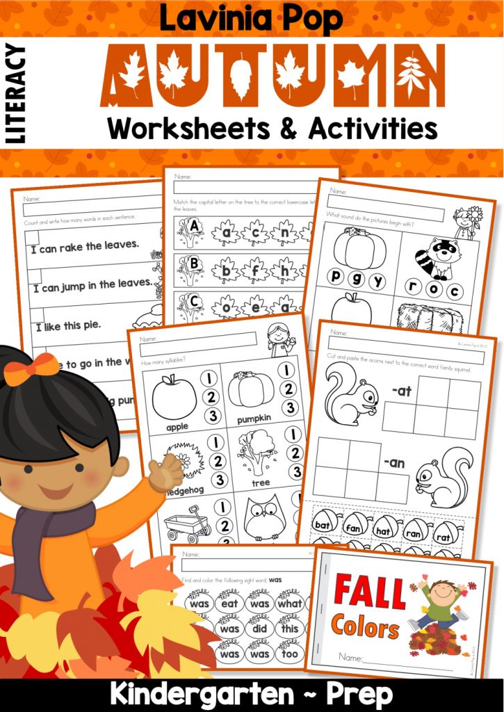 Autumn Literacy Worksheets for Kindergarten - In My World