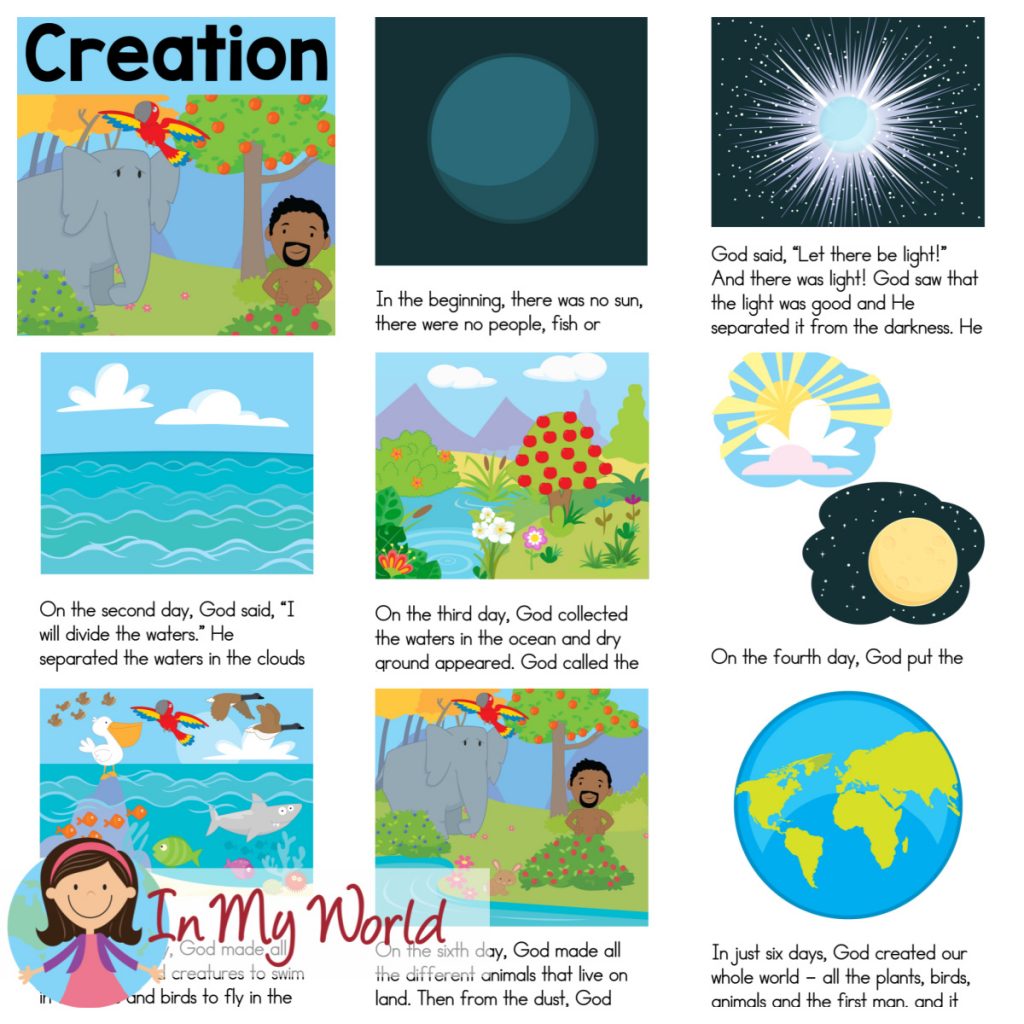 7 Days of Creation Tiny Sunday School Stickers