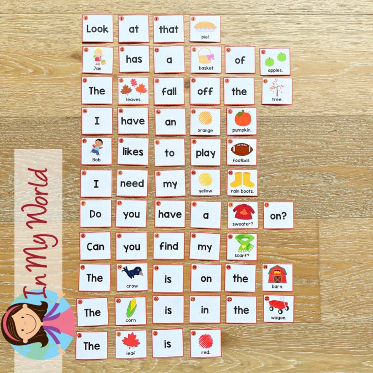 Autumn Sentence Scramble with FREE sample pages - In My World