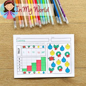 Kindergarten No Prep Printable Christmas Worksheets | Math: Count, Tally, Graph