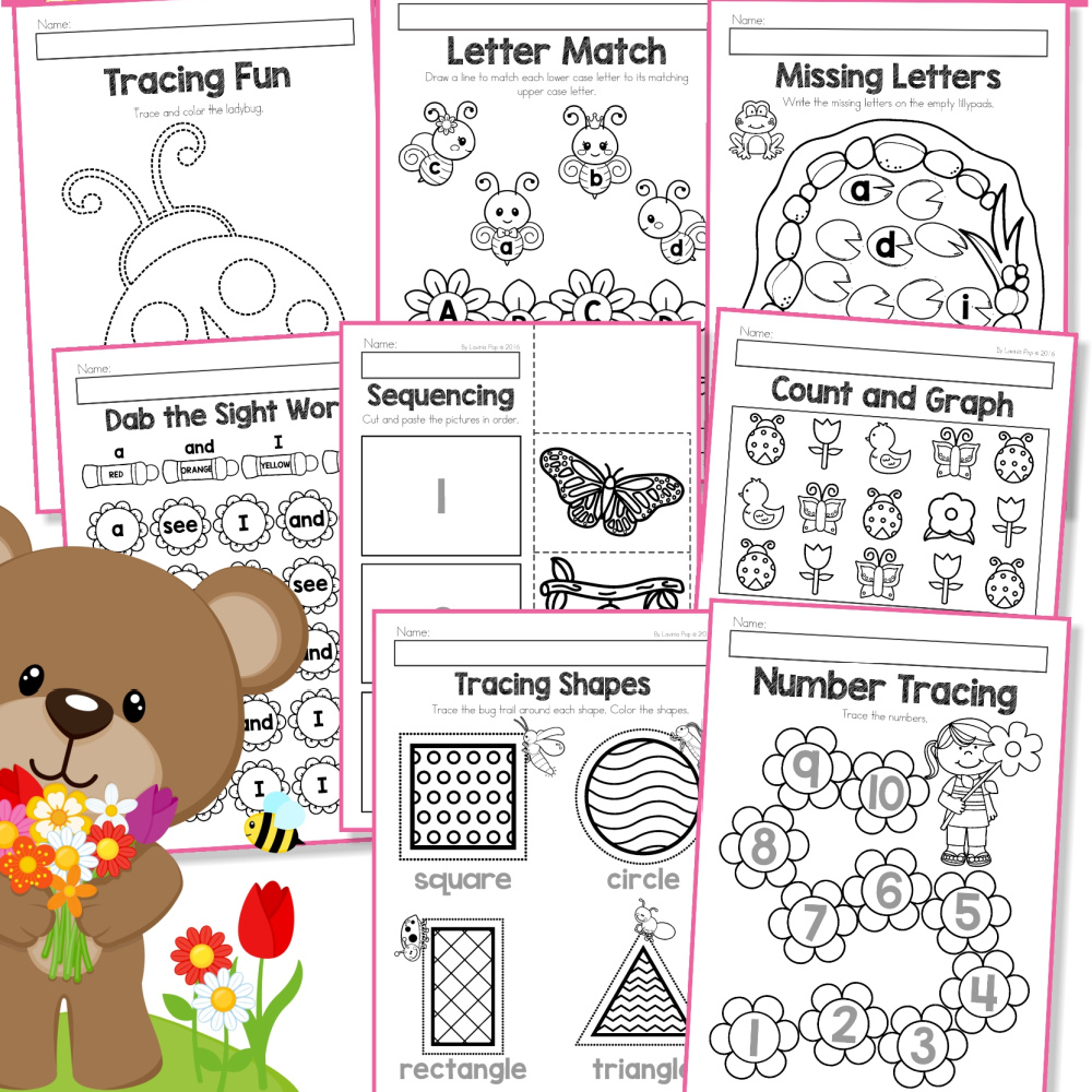 Free Printable Worksheets for Preschool & Kindergarten - The Keeper of the  Memories