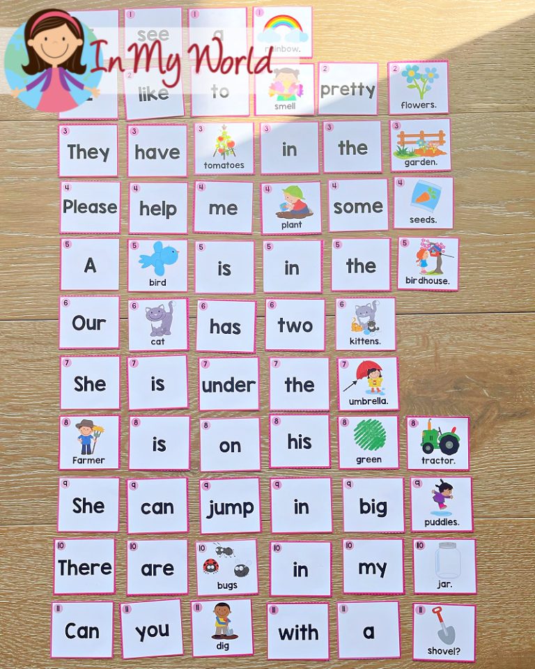 Spring Sentence Scramble with Cut and Paste Worksheets - In My World