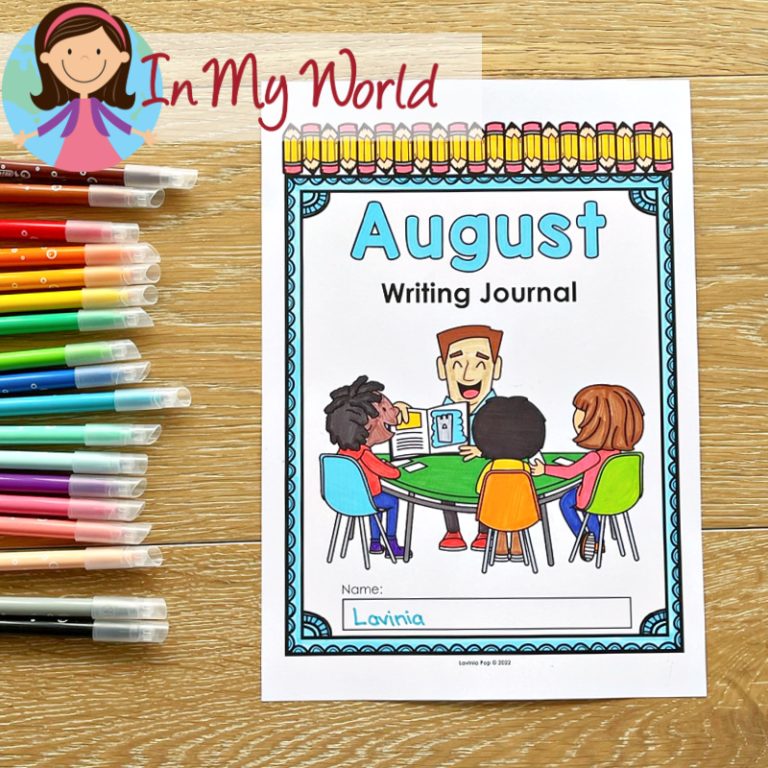 Writing Journal: Prompts for August | Back to School - In My World