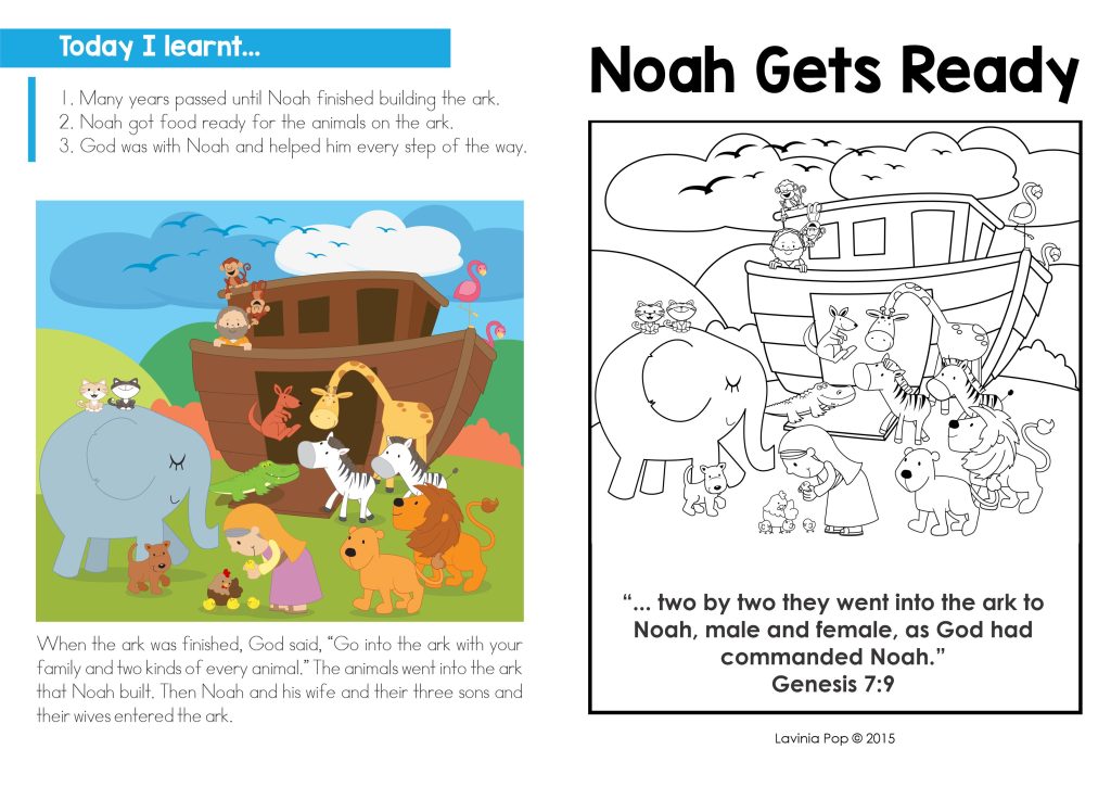 Noah's Family Assembling Animals before the Ark