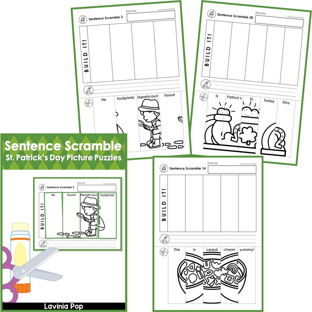 Free Sentence Scramble St Patricks Day Sentence Building Picture