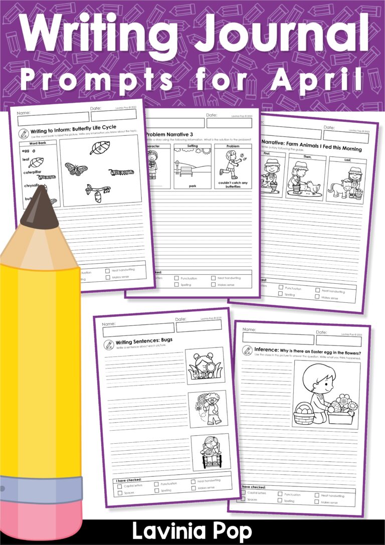 FREE Writing Journal: Prompts for April - In My World