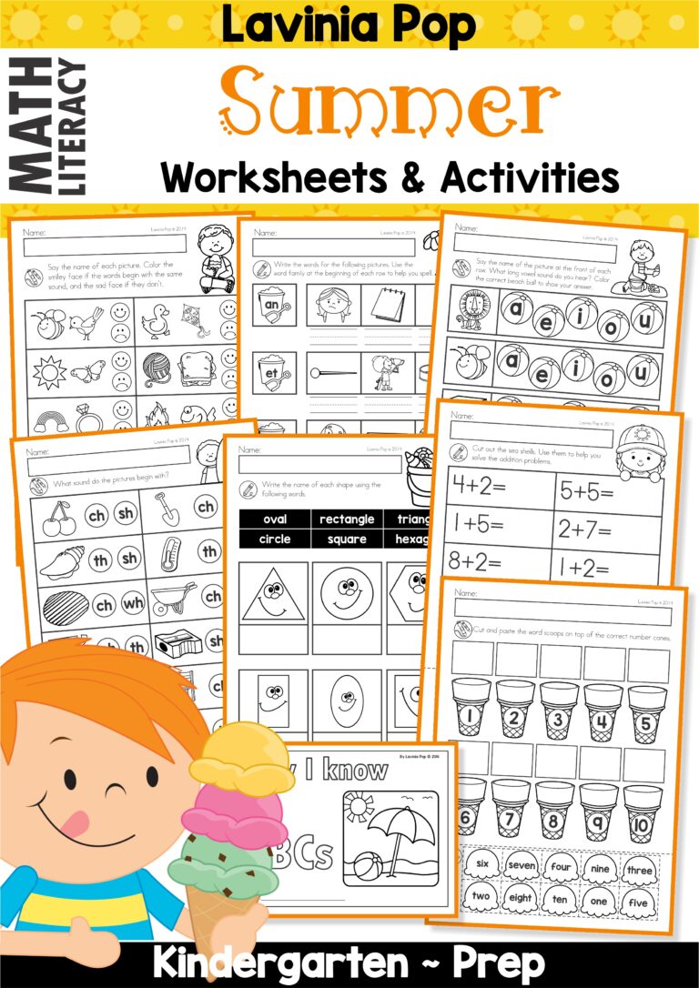 FREE Kindergarten Summer Review Worksheets and Activities No Prep - In ...