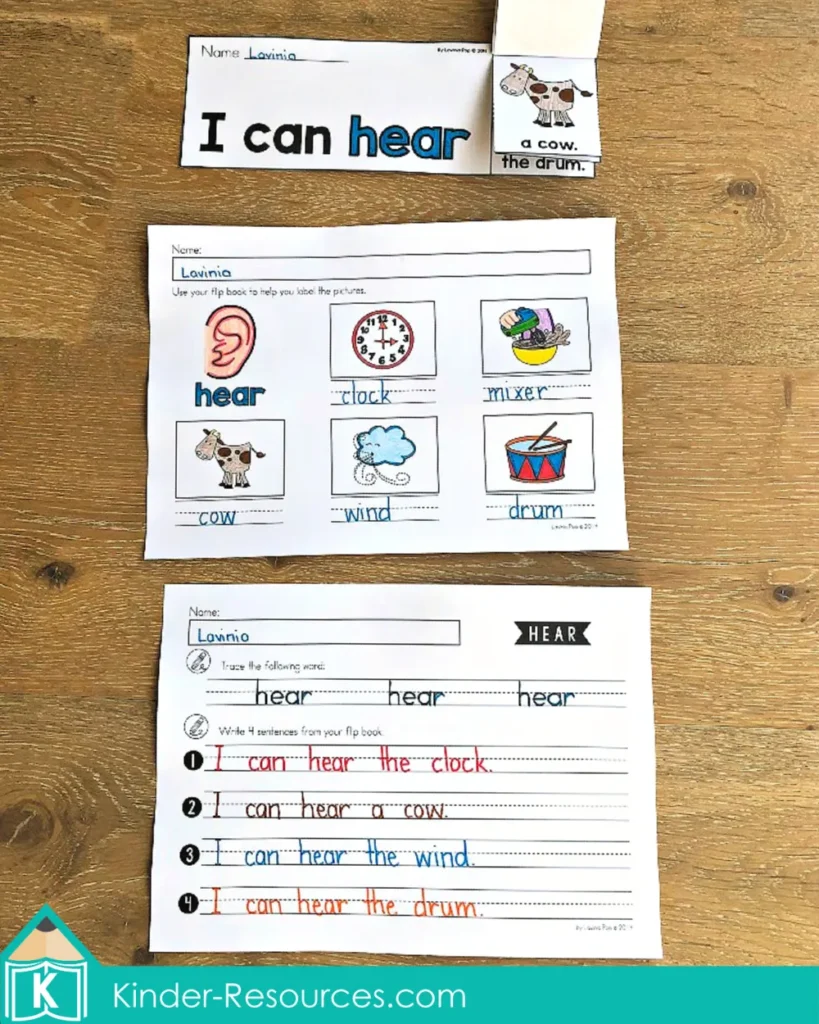 5 Senses Flip Books & Worksheets