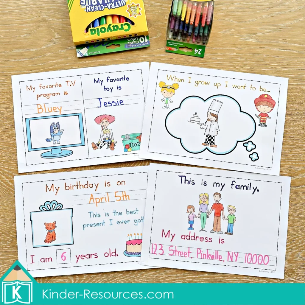 FREE All About Me Booklet for Preschool and Kindergarten