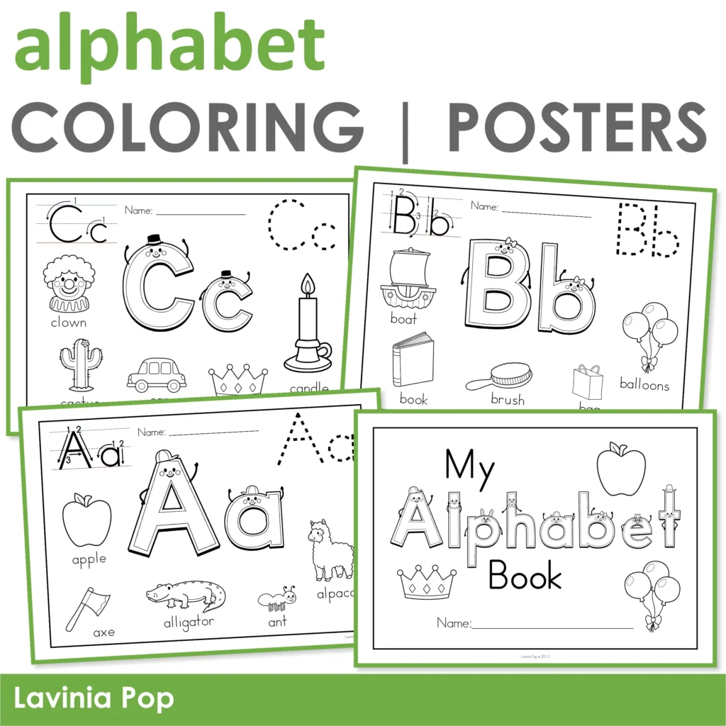 Alphabet Coloring Book and Posters | Anchor Charts