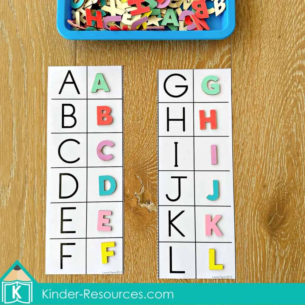 Back to School Literacy Center Activities for Kindergarten. Printable Letter Match Activity