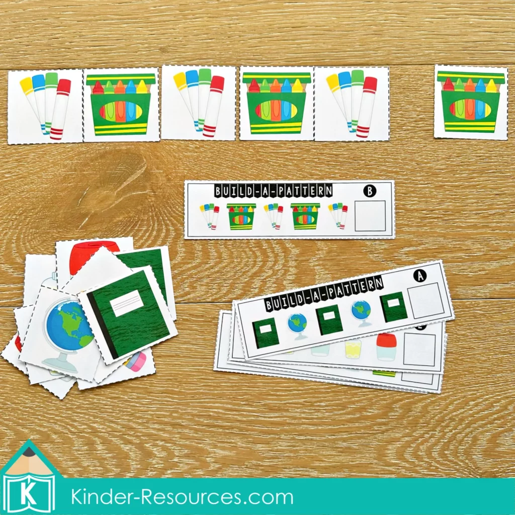 Back to School Math Centers for Kindergarten. Patterns