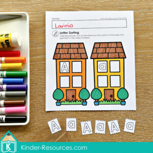 Preschool Alphabet Letter Sorting