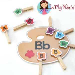 Back to School Preschool Center Activities. Alphabet Paint Palette Matching Activity