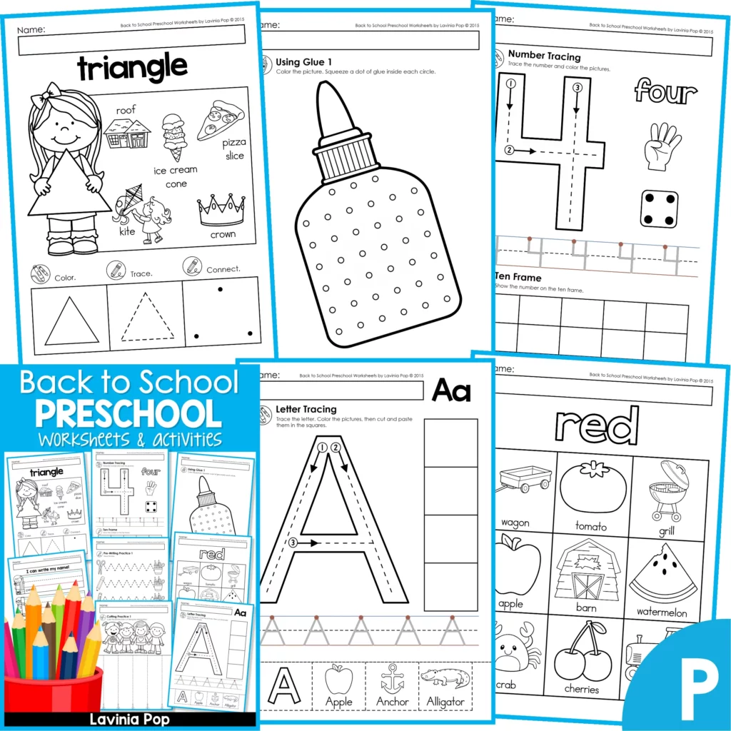 Back to School Preschool Centers Morning Tubs