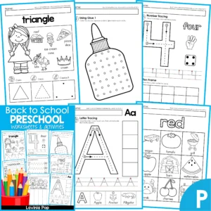 Back to School Preschool Worksheets