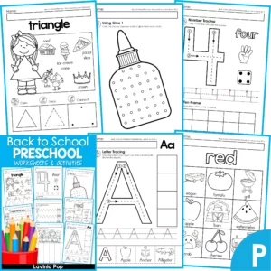 Back to School Preschool Worksheets