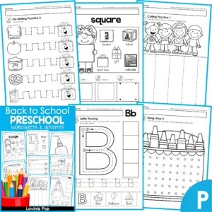Back to School Preschool Worksheets