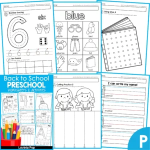 Back to School Preschool Worksheets