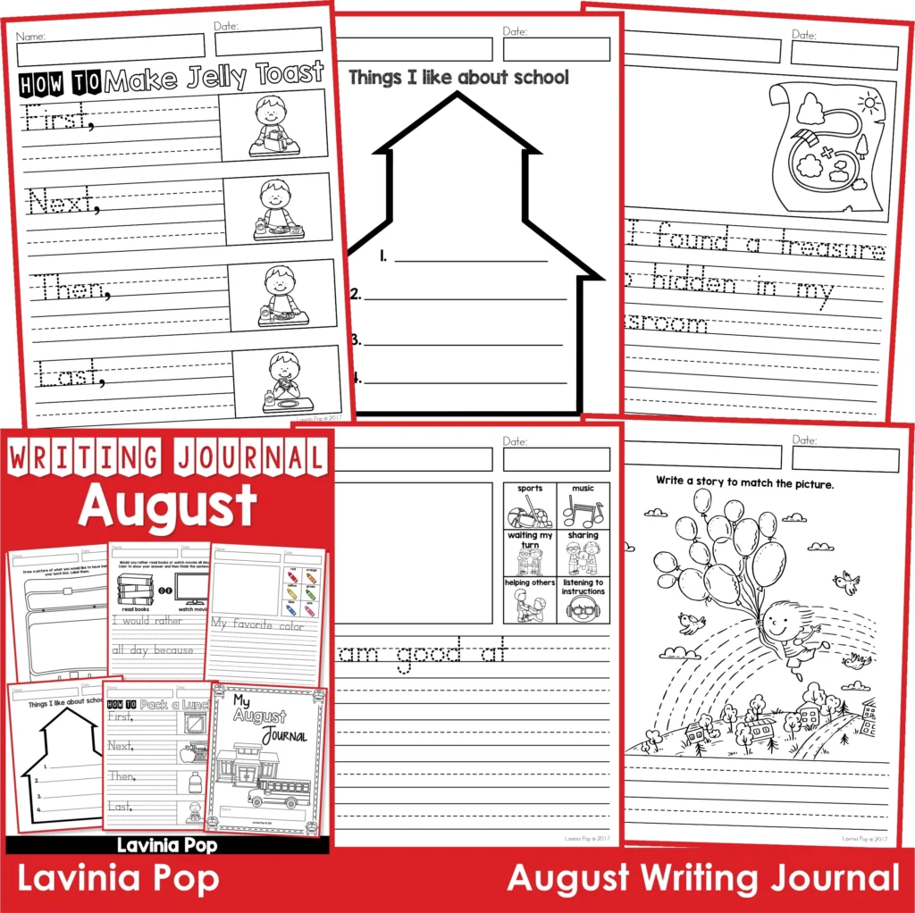 August Writing Journal Prompts | FREE pages