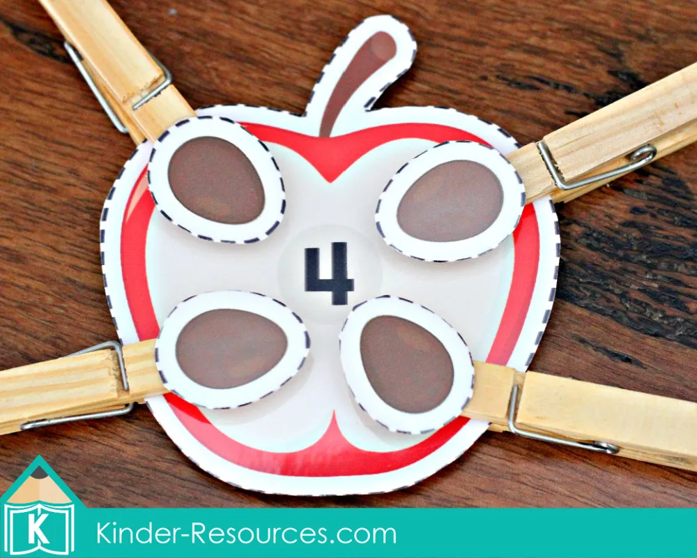 Autumn Fall Preschool Centers Apple Seed Counting