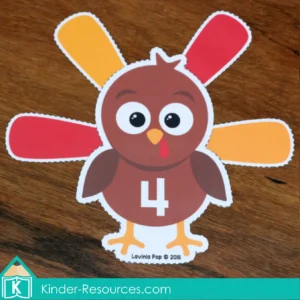 FREE Thanksgiving Turkey Feather Counting Activity For Preschool & Kindergarten