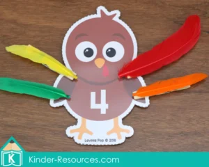 FREE Thanksgiving Turkey Feather Counting Activity For Preschool & Kindergarten