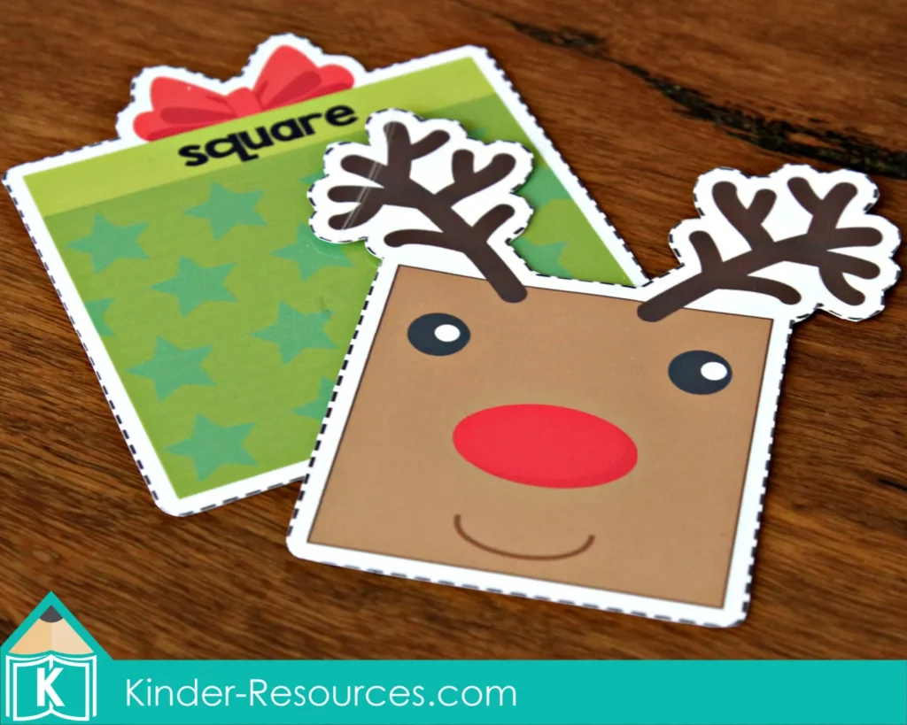 Christmas Preschool Centers Reindeer and Gift Shapes