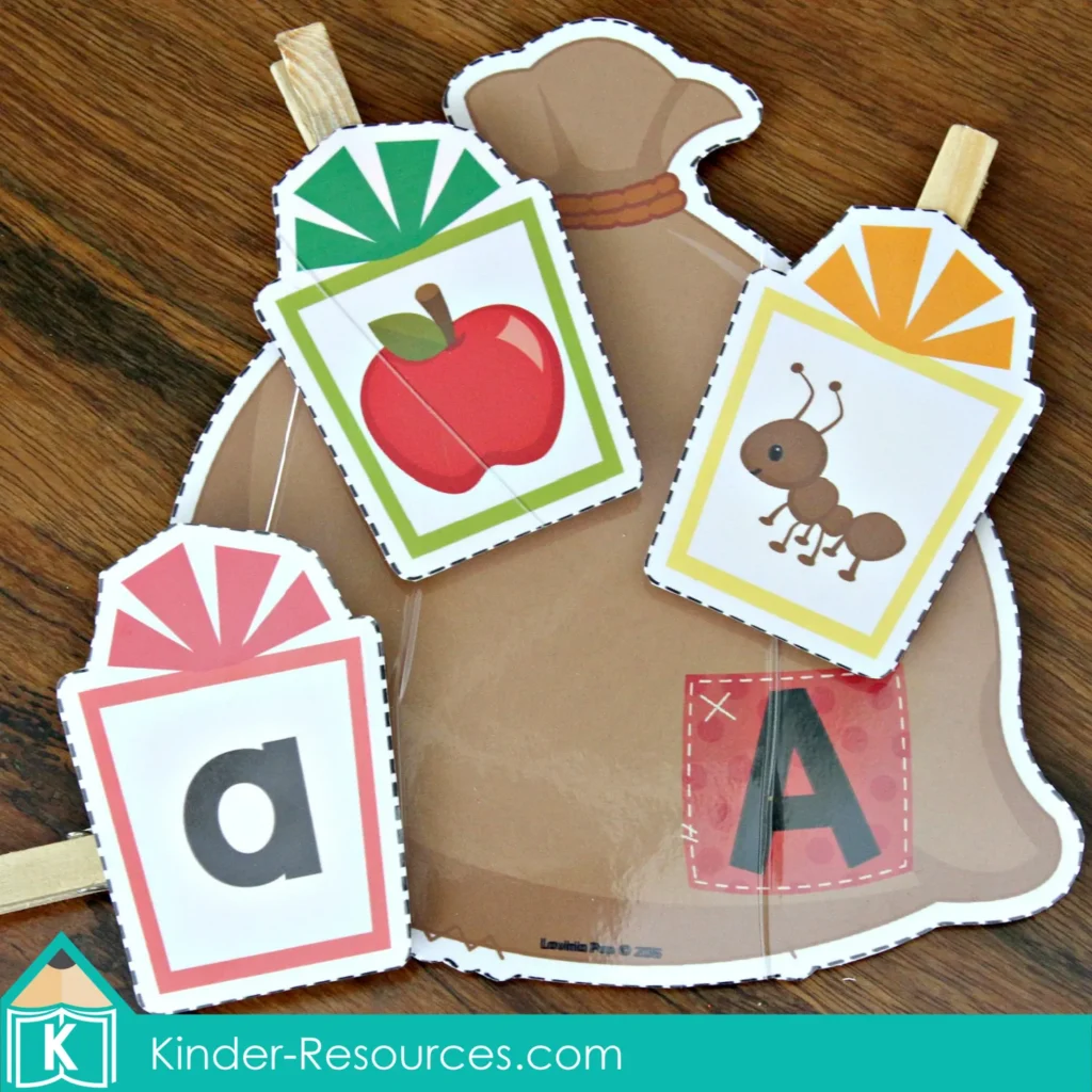 Christmas Preschool Centers Santa's Sack and Gifts Alphabet and Beginning Sounds