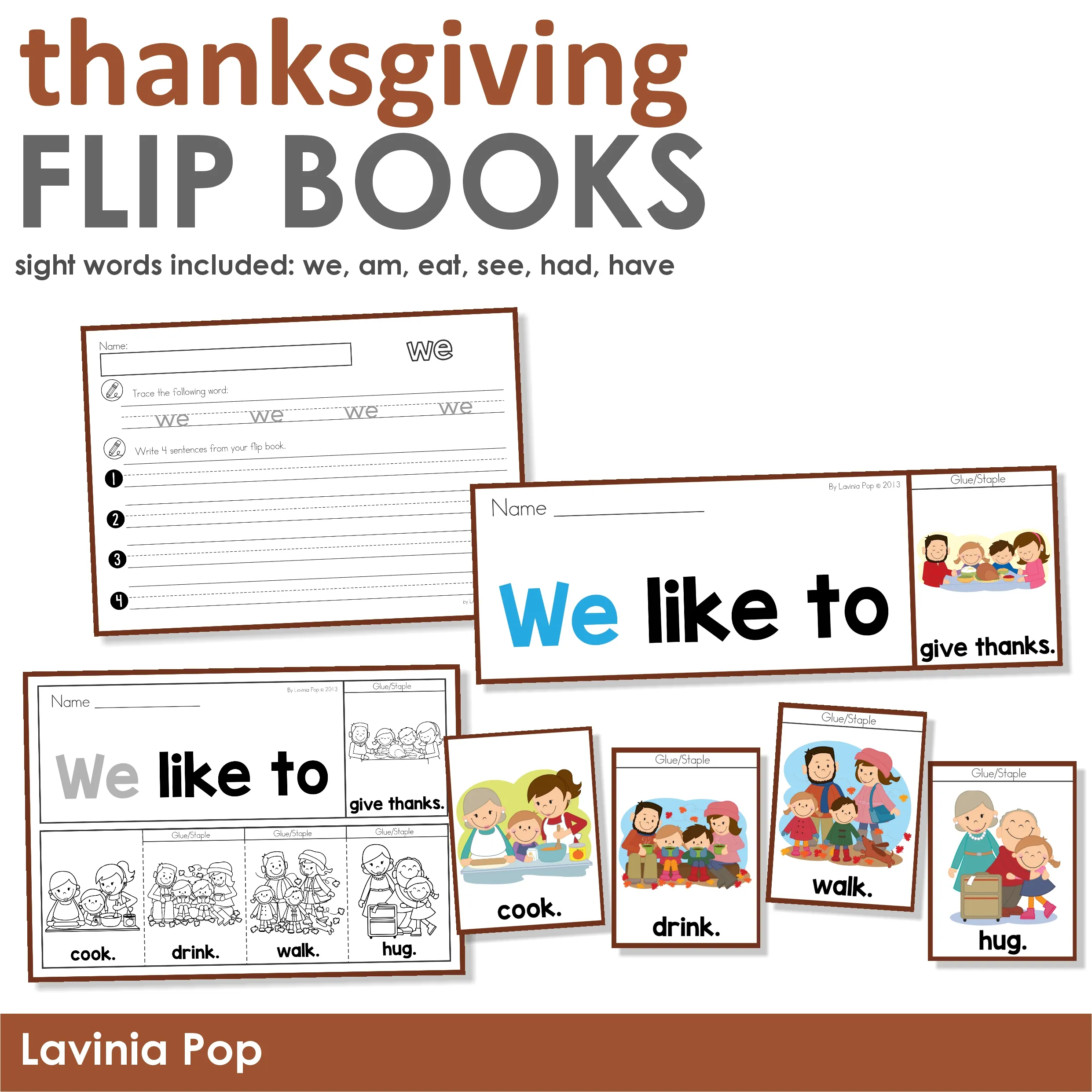 Thanksgiving Sight Word Fluency Flip Books - In My World