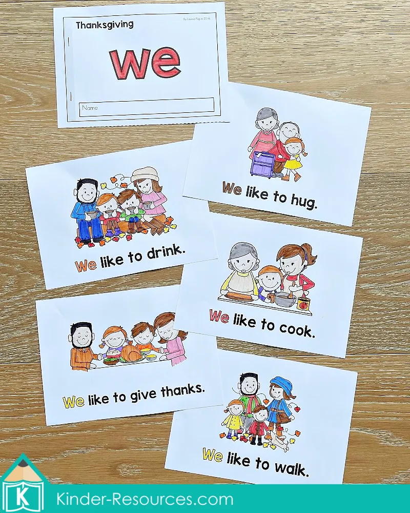 Thanksgiving Sight Word Fluency Flip Books - In My World