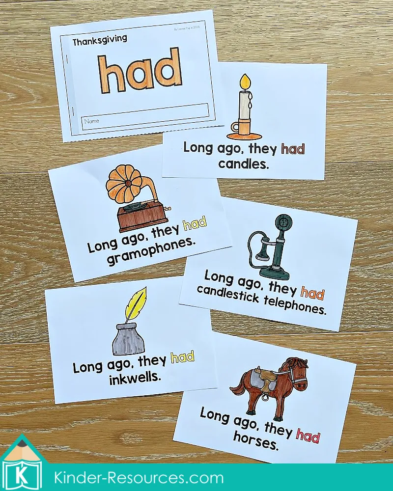 Thanksgiving Read and Trace Sight Word Readers for emergent and struggling readers