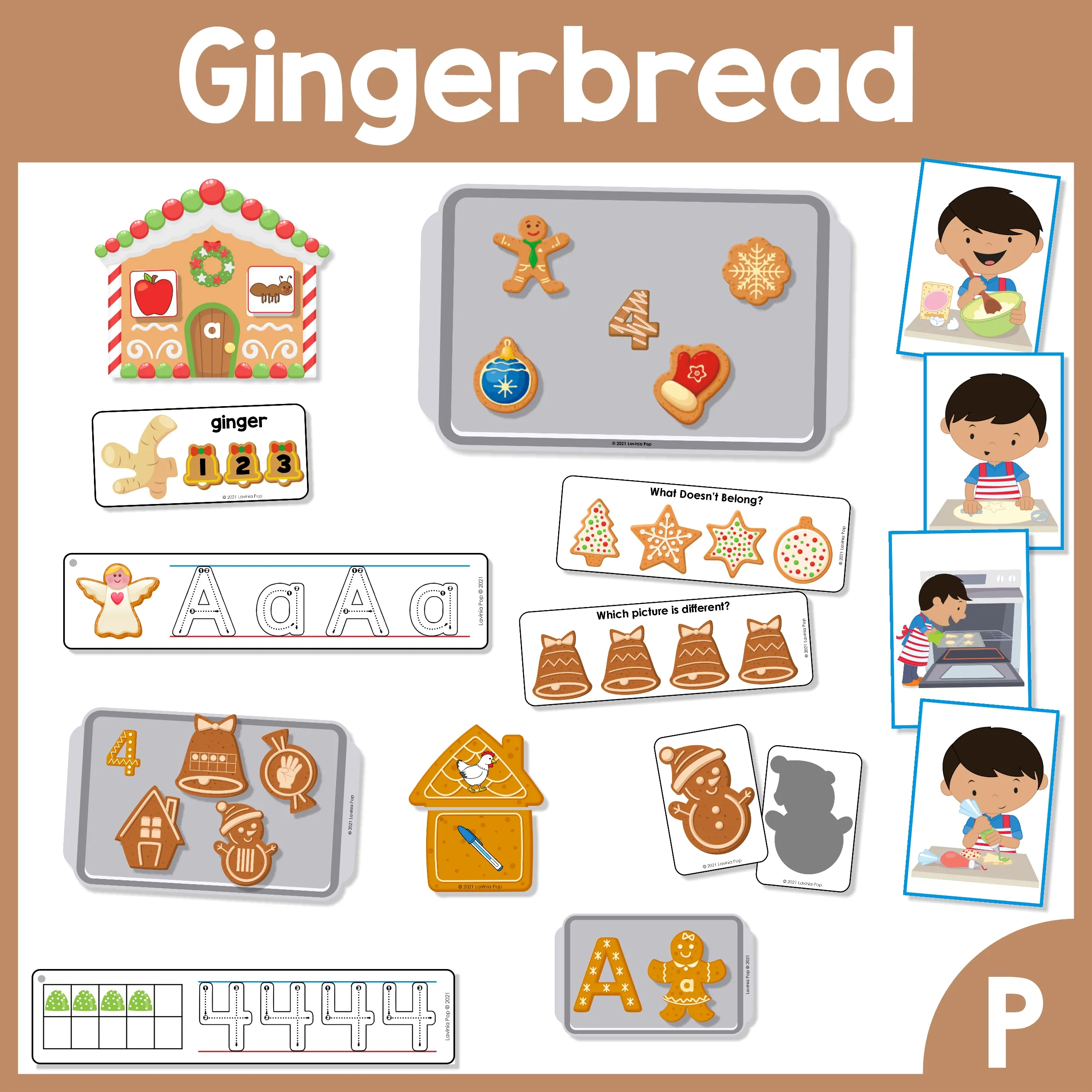 My Gingerbread Man Count and Color Book Number 1-10 for Pre-K