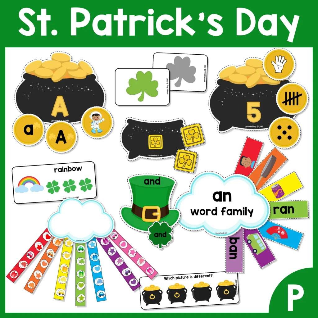 St Patrick's Day Day Preschool Centers | 11 printable center activities
