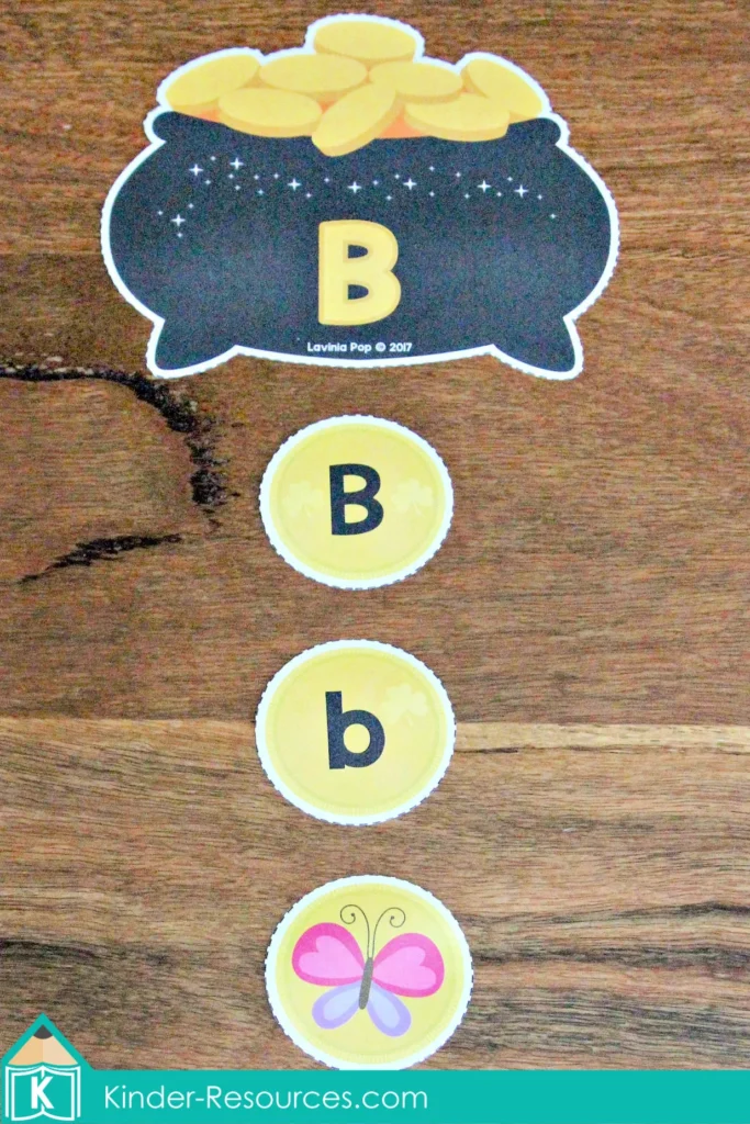 St Patrick's Day Preschool Center Activities Pot of Gold Letter Beginning Sounds Match