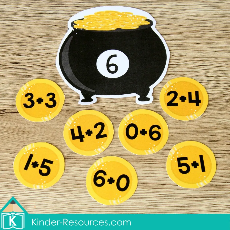 St. Patrick's Day Kindergarten Math Centers. Pot of Gold Addition