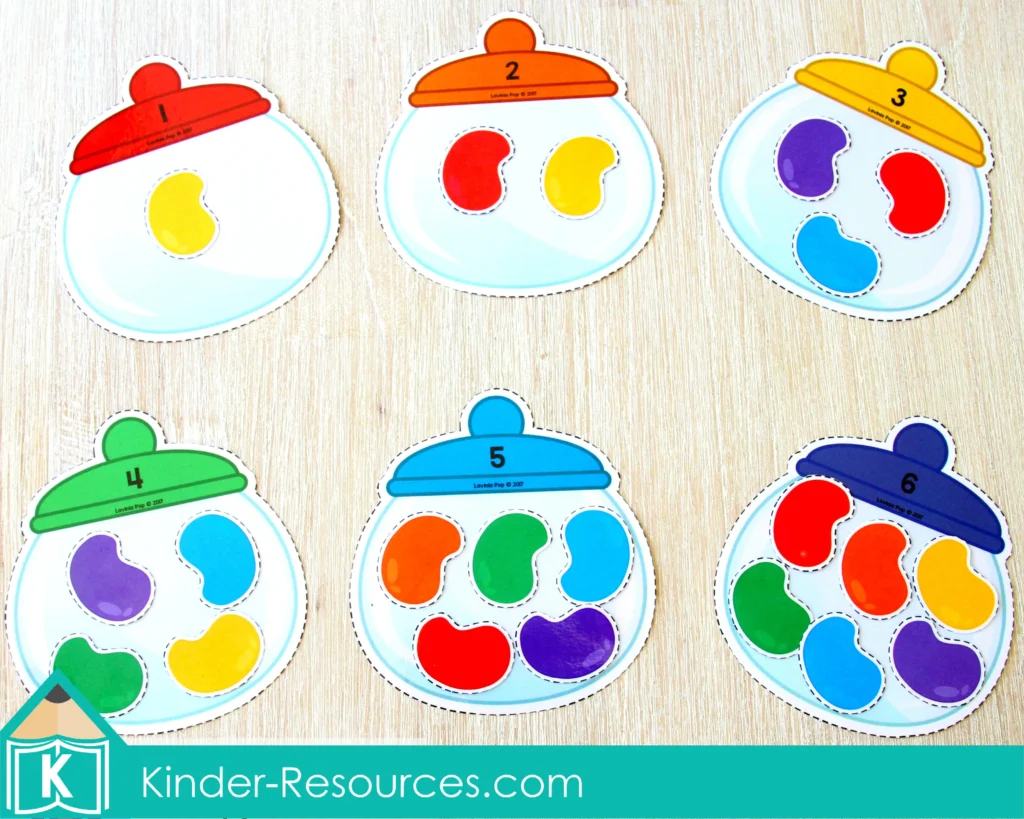 Easter Preschool Center Activities. Jellybean counting jars