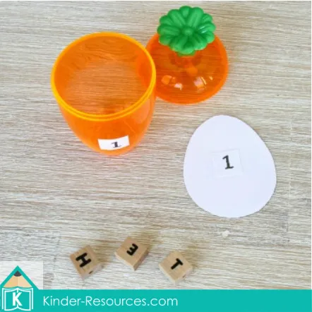 Easter Preschool Center Activities. Plastic eggs build a sight word2