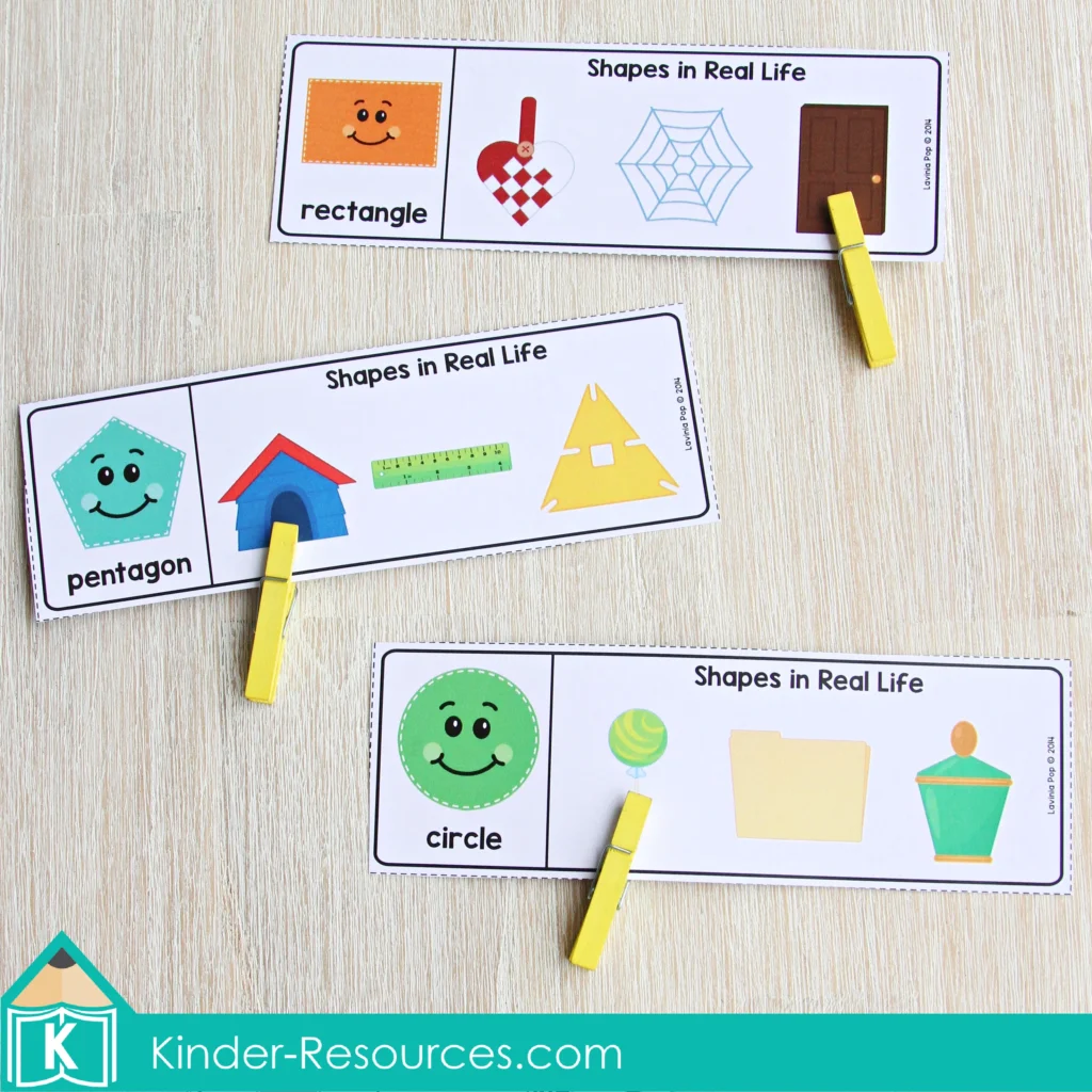 Spring Math Centers for Kindergarten. 2D Shapes in Real Life