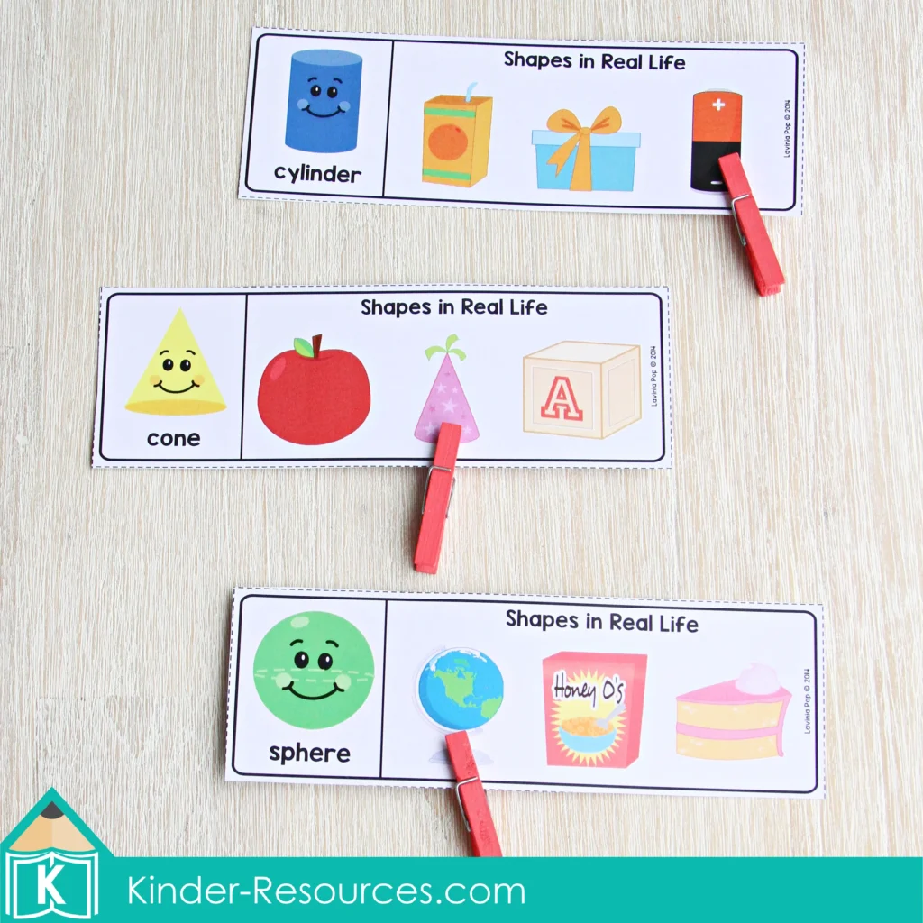 Spring Math Centers for Kindergarten. 3D Shapes in Real Life