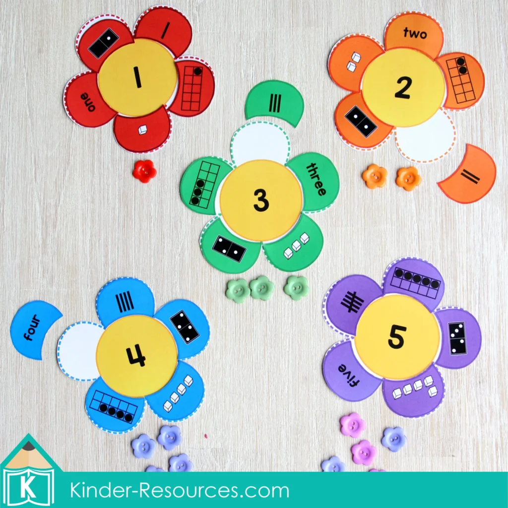 Spring Math Centers for Kindergarten. Flower Number Sense